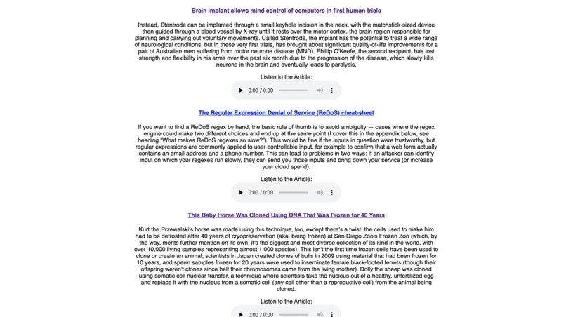 tech-insights - simplified news site for busy technologists – screenshot 2