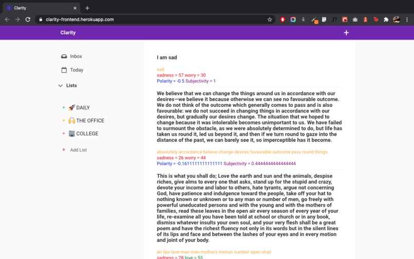 Clarity – screenshot 1