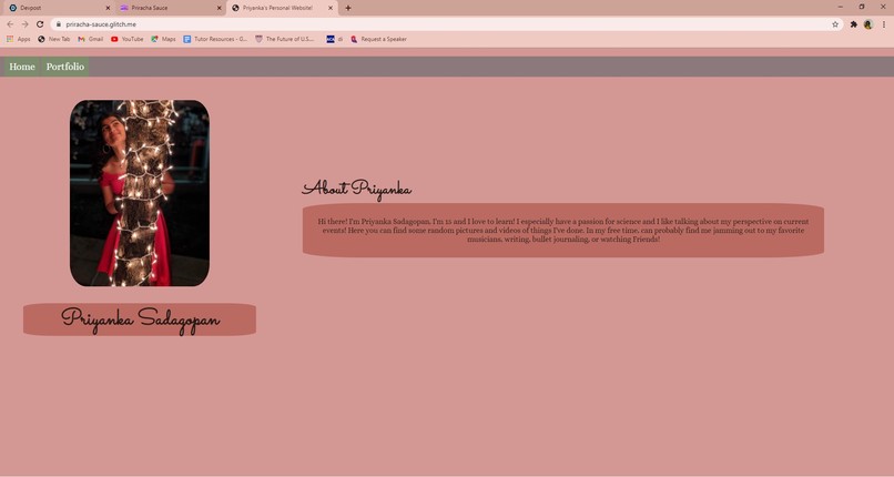 Personal Website – screenshot 1