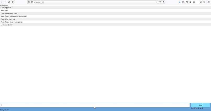 Online learning tool for DU: Informal chat application – screenshot 1