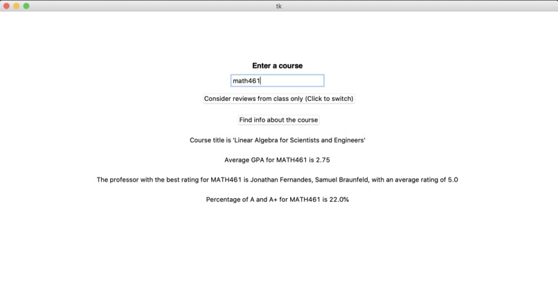UMD Course Directory – screenshot 2