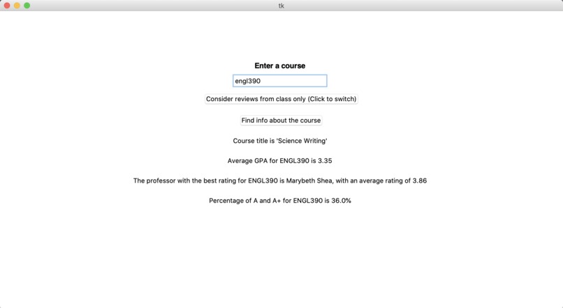 UMD Course Directory – screenshot 3