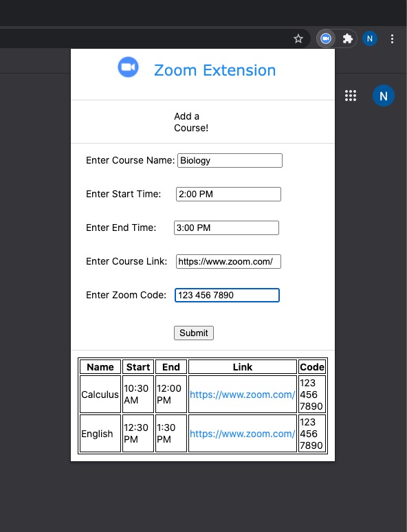 Zoom Helper Google extension Devpost
