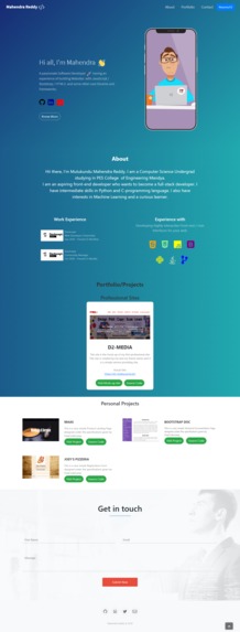 My personal portfolio  – screenshot 1