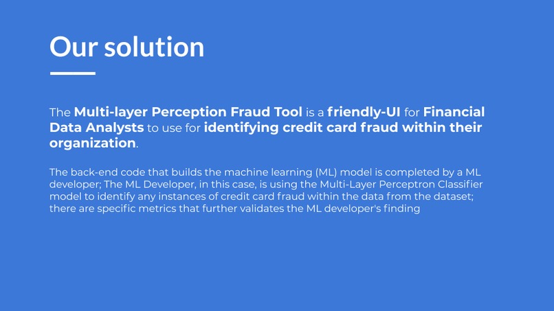 Multi-Layer Perception Fraud Detector Tool – screenshot 3