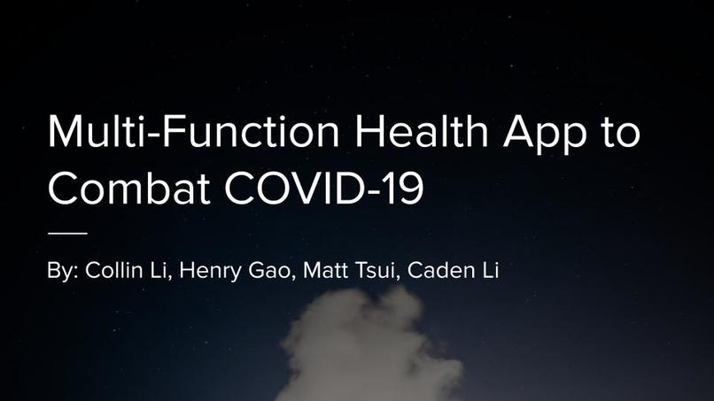 Multi-Function Health App to Combat COVID-19 – screenshot 1