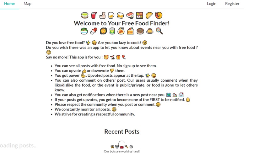 Free Food Locator Project  – screenshot 1