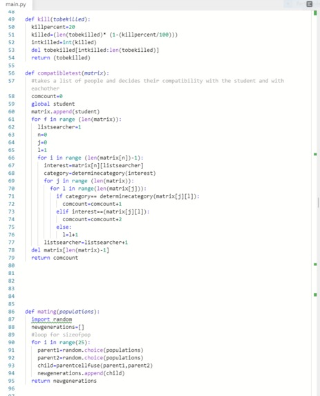 Genetic Algorithm for Grouping Students of Similar Interests – screenshot 2