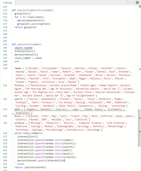 Genetic Algorithm for Grouping Students of Similar Interests – screenshot 4