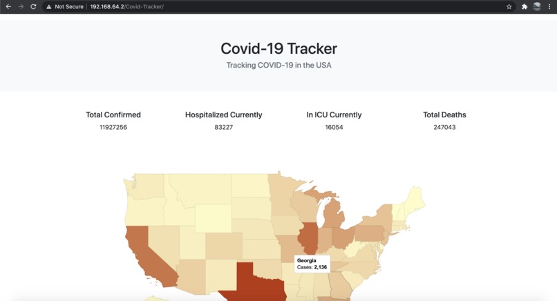 Covid tracker – screenshot 1