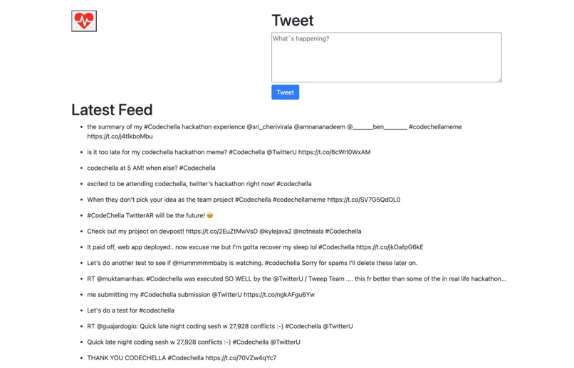 Emergency Tweets feed – screenshot 1