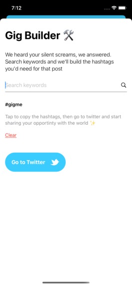 #gigme – screenshot 2