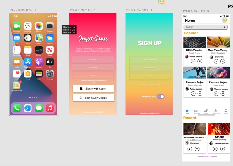 Project-Share Application – screenshot 1