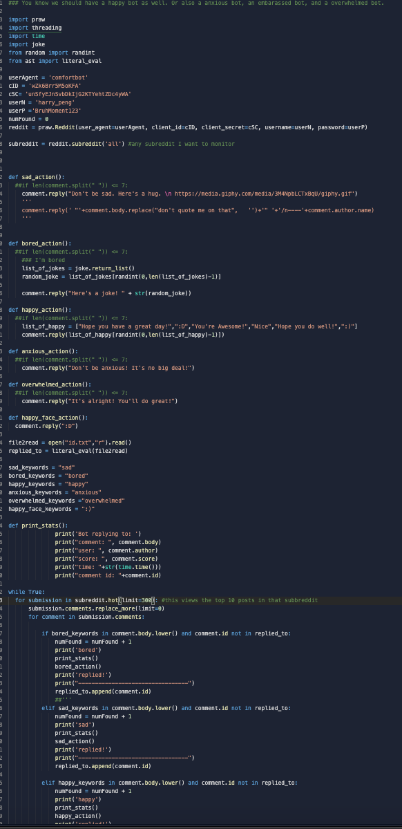 Your Friendly Reddit Bot Devpost
