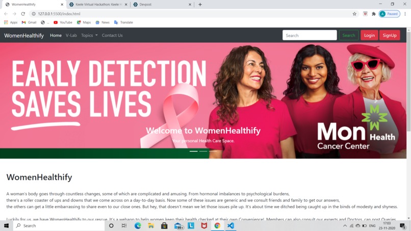 WomenHealthify – screenshot 1