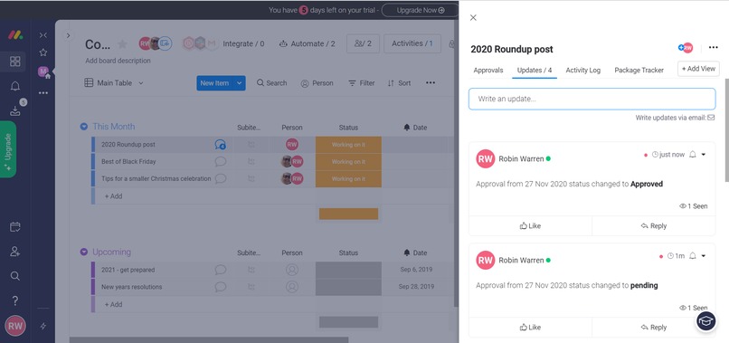 Approvals – screenshot 3