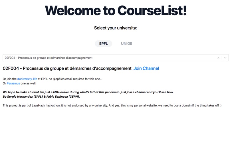 Course List – screenshot 2