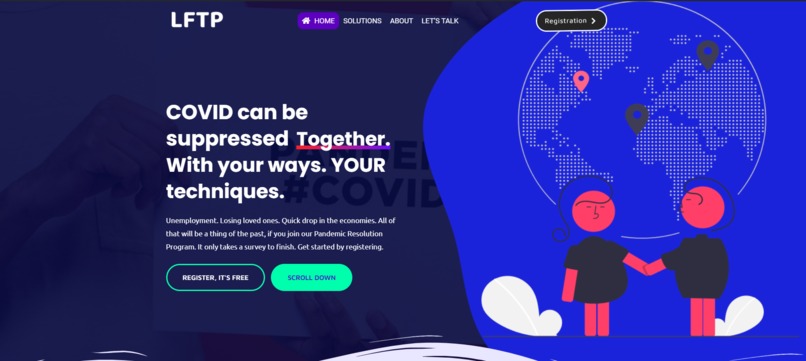 LetsFightThePandemic.org website – screenshot 1