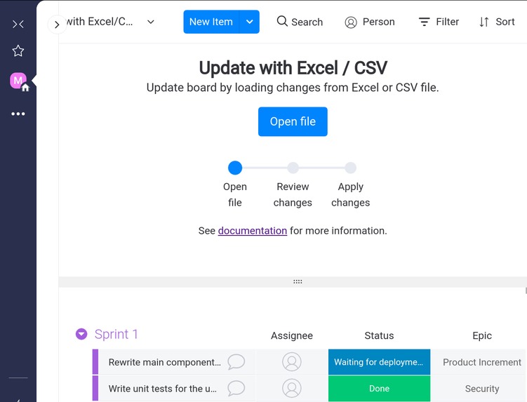Update with Excel / CSV – screenshot 1