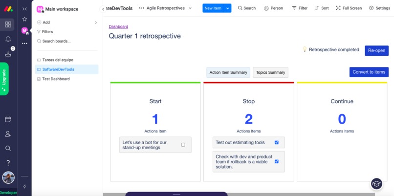 Agile Retrospectives for Monday – screenshot 7