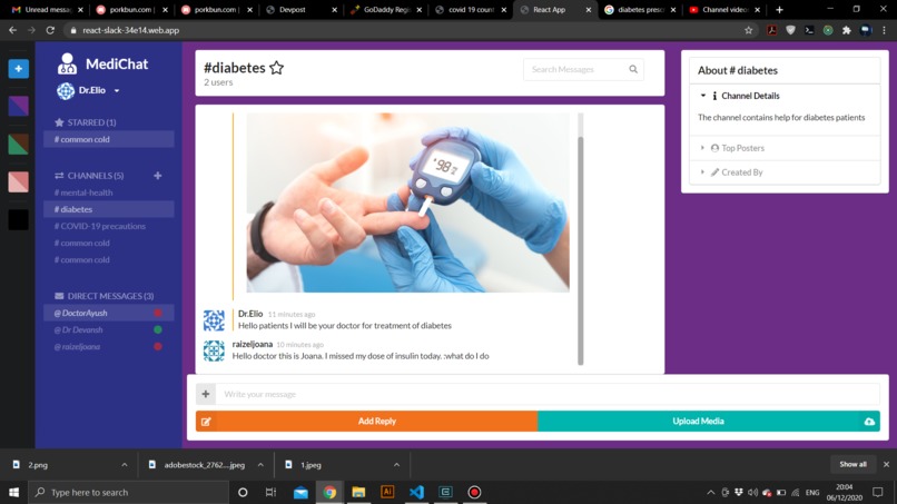 MediChat - A slack for doctors and patients – screenshot 2