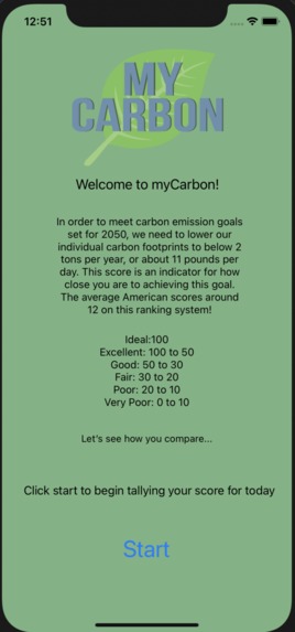 myCarbon – screenshot 1