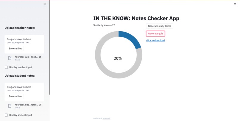 In The Know - a Student Notes Checker – screenshot 9