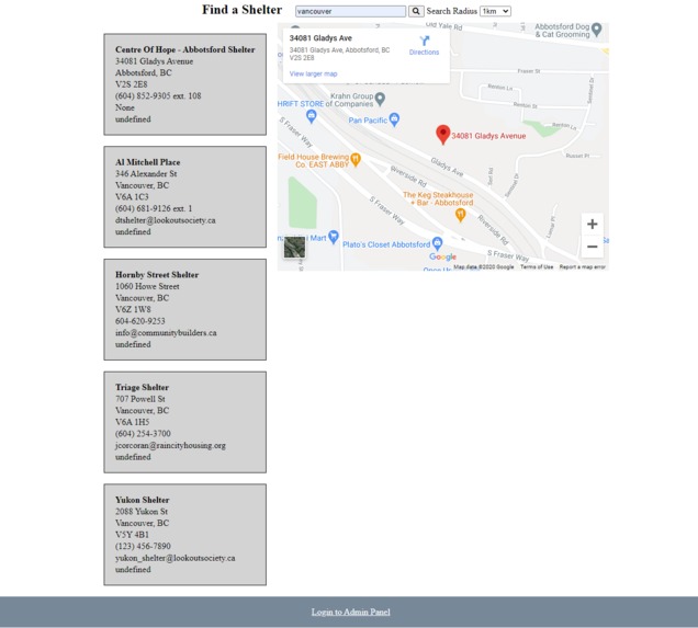 Shelter Finder – screenshot 2