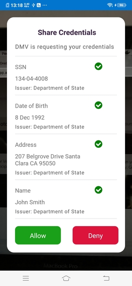 Persistent Verifiable Credentials – screenshot 2