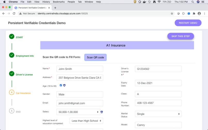 Persistent Verifiable Credentials – screenshot 5