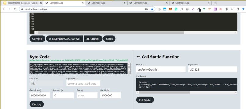 Decentralized Insurance On Aeternity Blockchain – screenshot 2