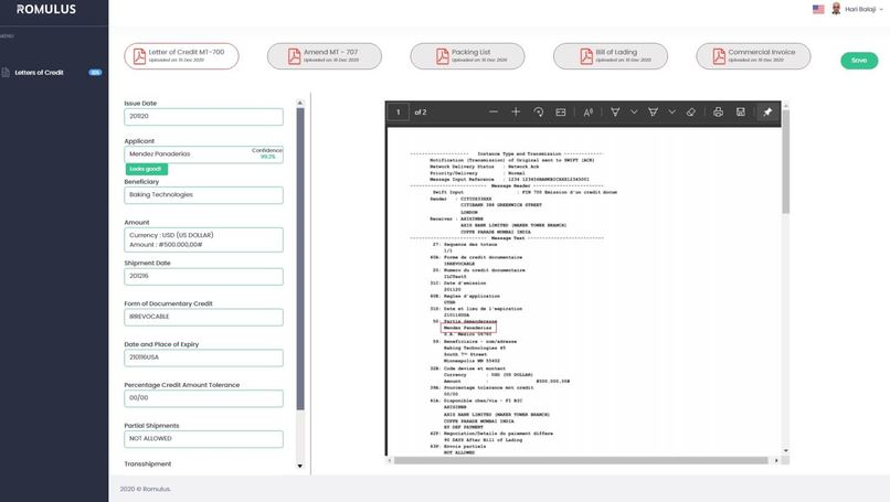 Romulus for Trade Finance – screenshot 4
