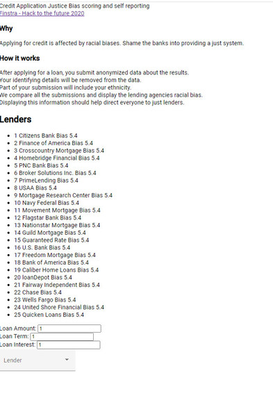 Lender Racial Bias Rank – screenshot 1