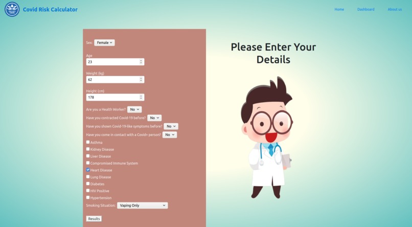 Covid-19 Risk Calculator – screenshot 2