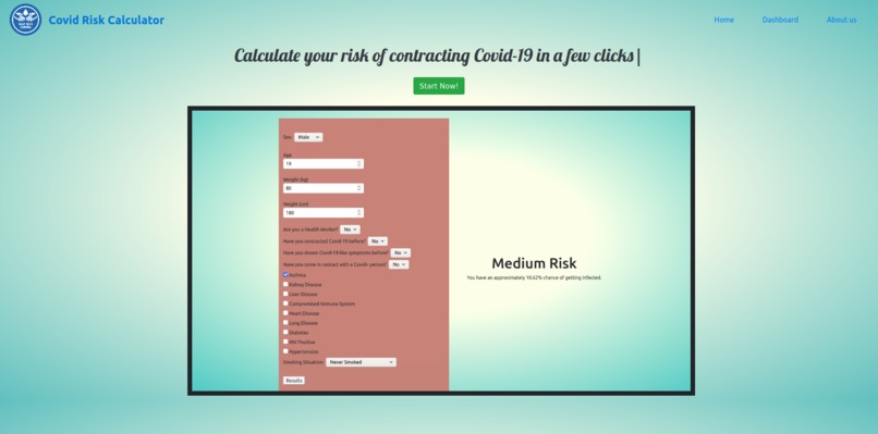 Covid-19 Risk Calculator – screenshot 1