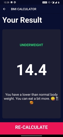 BMI – screenshot 1