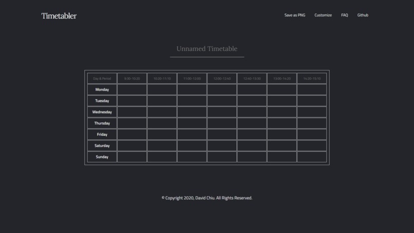 Timetabler – screenshot 1
