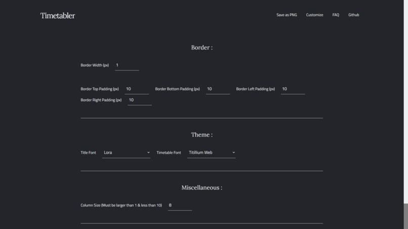 Timetabler – screenshot 2