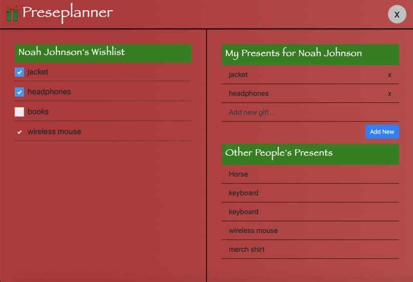 Preseplanner – screenshot 1