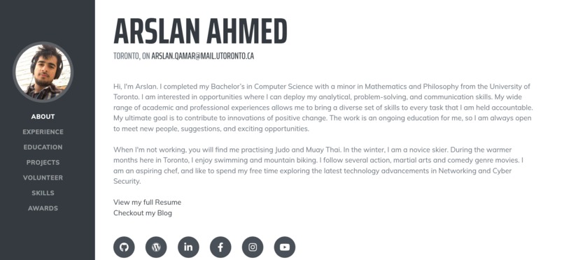 Basic Portfolio Website – screenshot 1