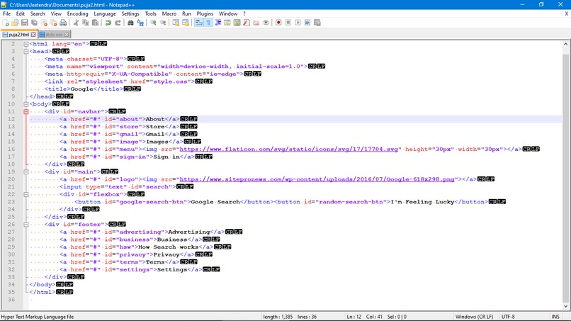 google home page – screenshot 2