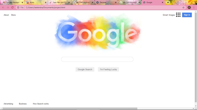 google home page – screenshot 1