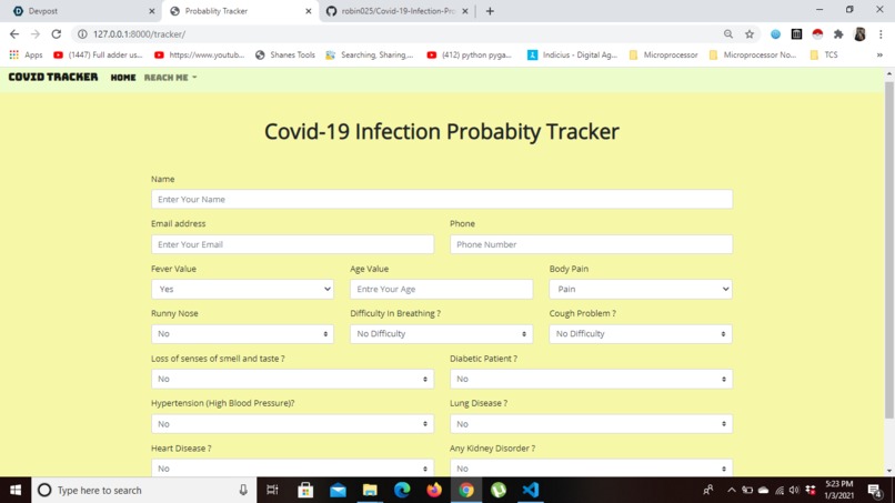 COVID Probability Checker  – screenshot 2