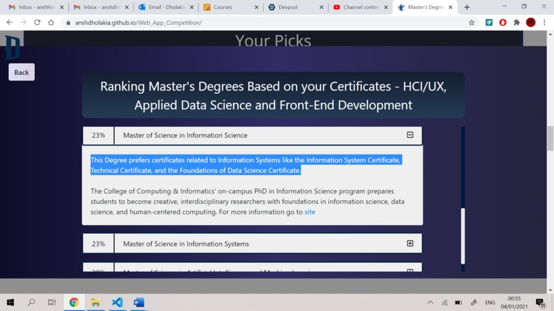 Master's Degree Finder - Web App - Drexel University – screenshot 10
