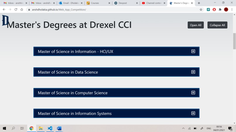 Master's Degree Finder - Web App - Drexel University – screenshot 12