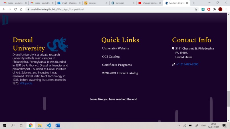 Master's Degree Finder - Web App - Drexel University – screenshot 15