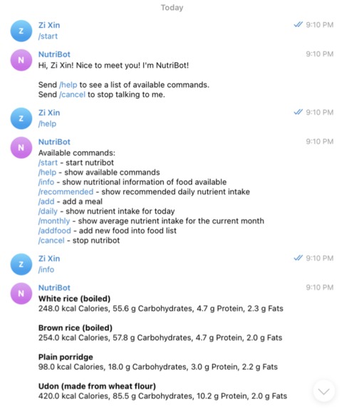 NutriBot – screenshot 1