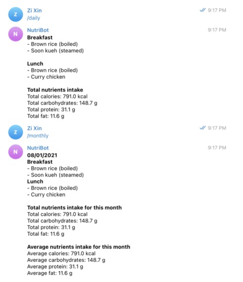 NutriBot – screenshot 4