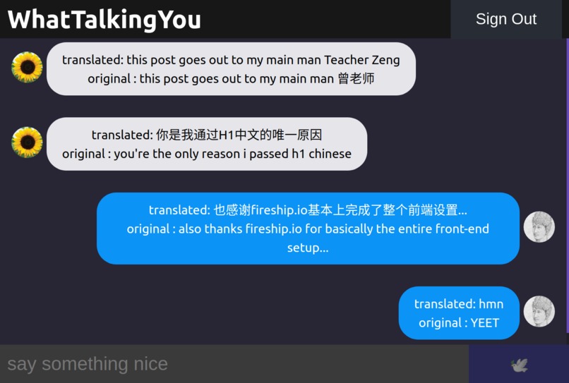 WhatTalkingYou – screenshot 1