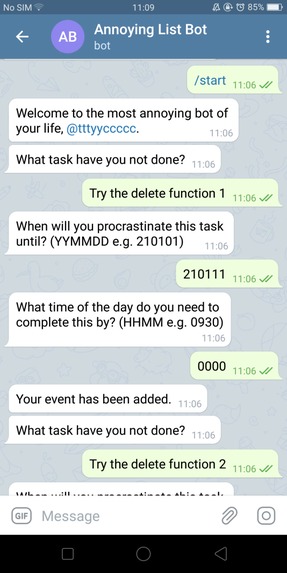 Annoying List Bot – screenshot 1